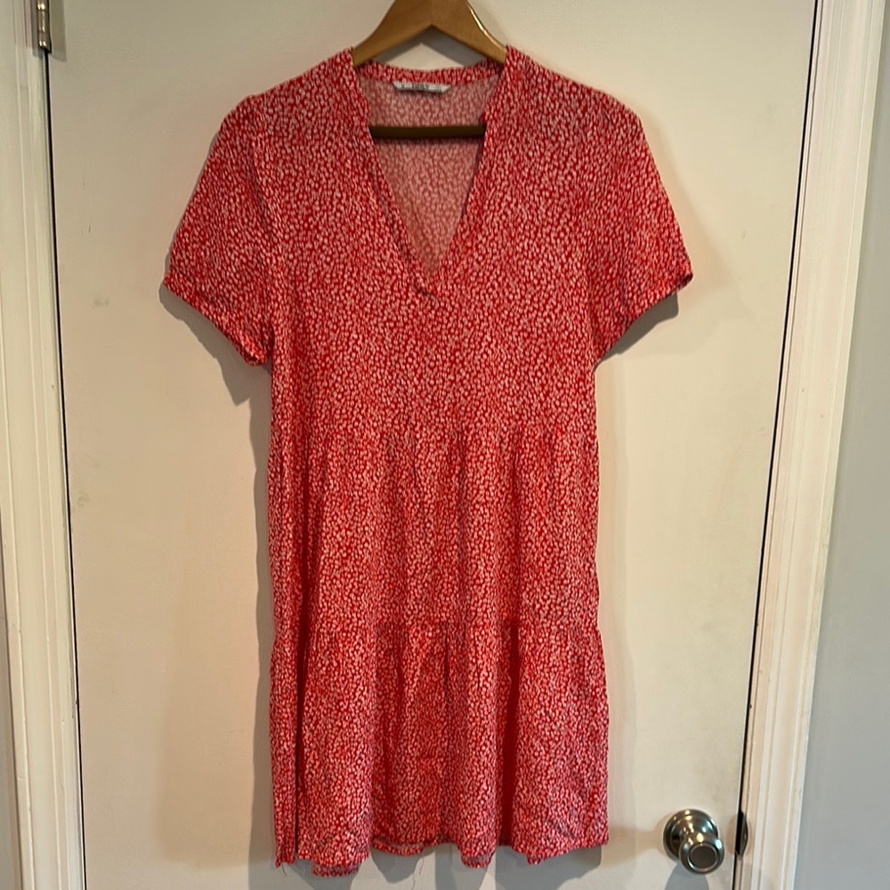 Only Pink Mini Sundress V-Neck Short Sleeve